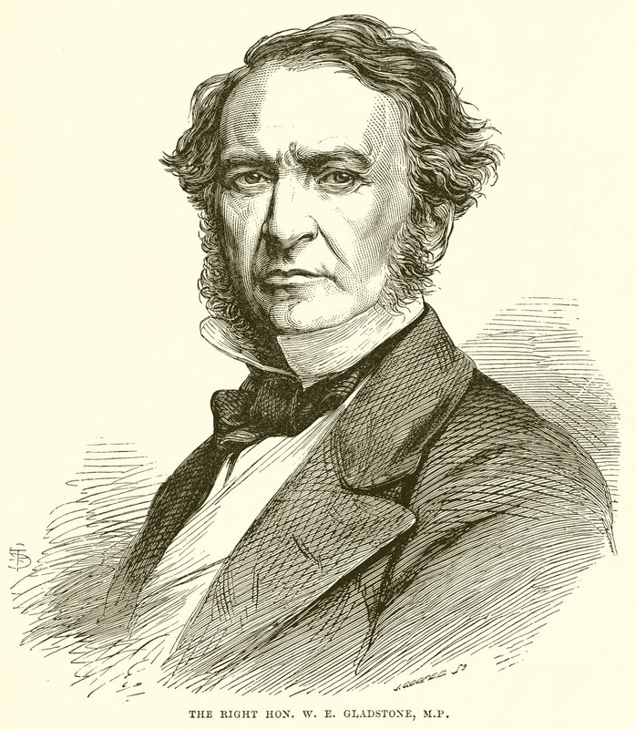 Den højre Hon. W. E. Gladstone, M.P. af English School