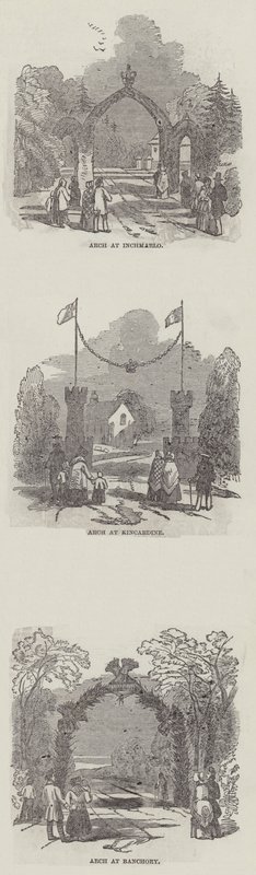 The Royal Progress to Balmoral (gravering) af English School