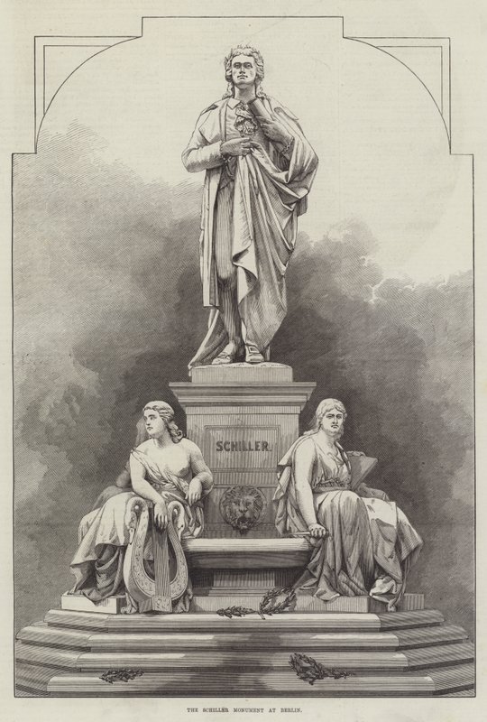 Schillermonumentet i Berlin (gravering) af English School