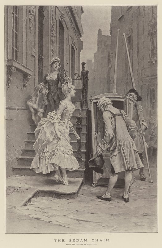 Sedan stolen (litho) af English School