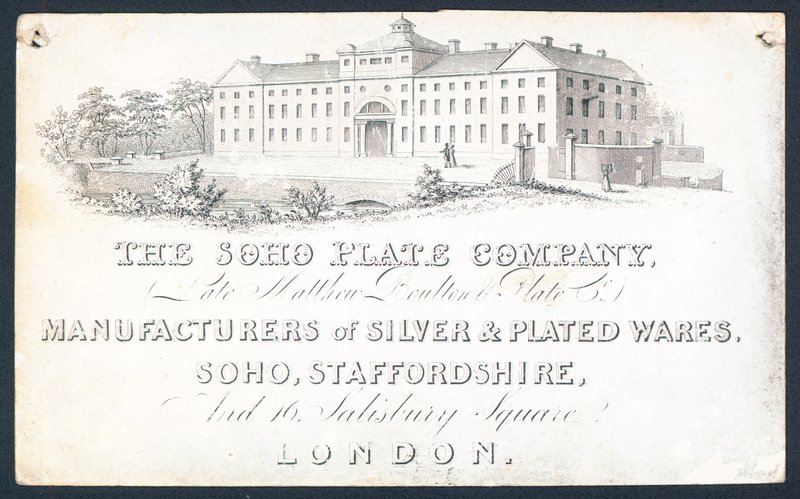 The Soho Plate Company, handelskort af English School