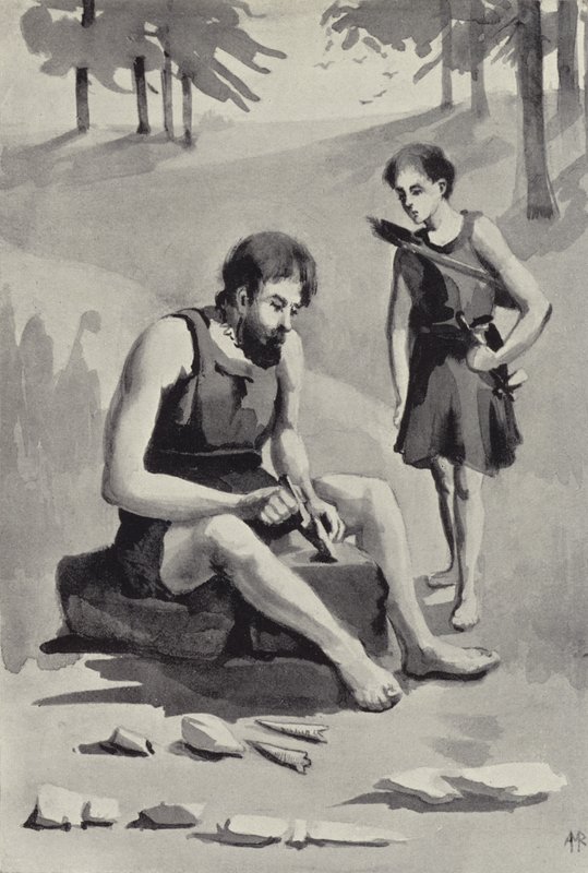 The Spear Maker (litho) af English School
