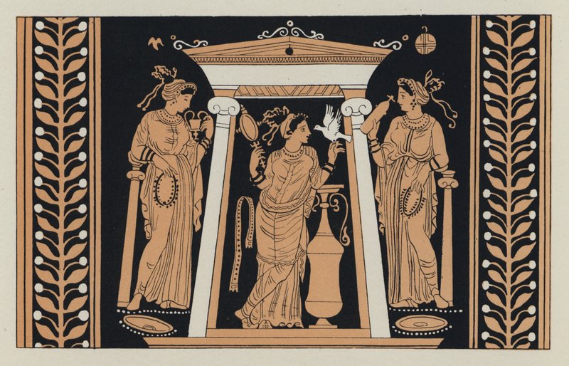Afrodite-templet (farvelitografi) af English School