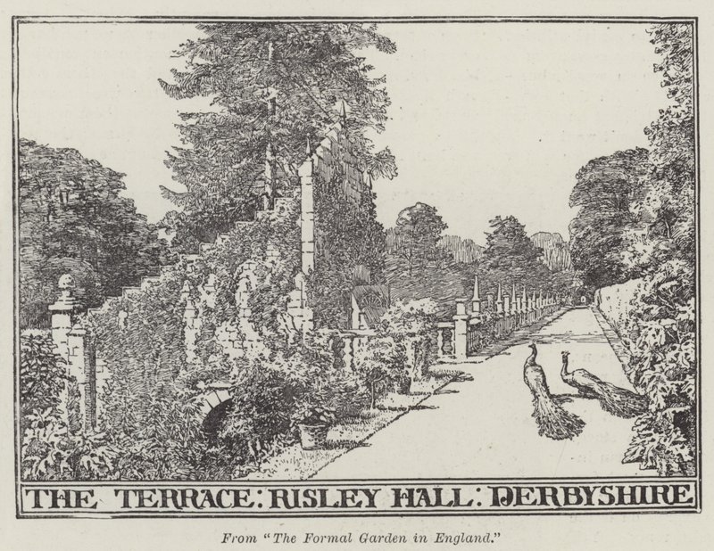 The Terrace, Risley Hall, Derbyshire (gravering) af English School