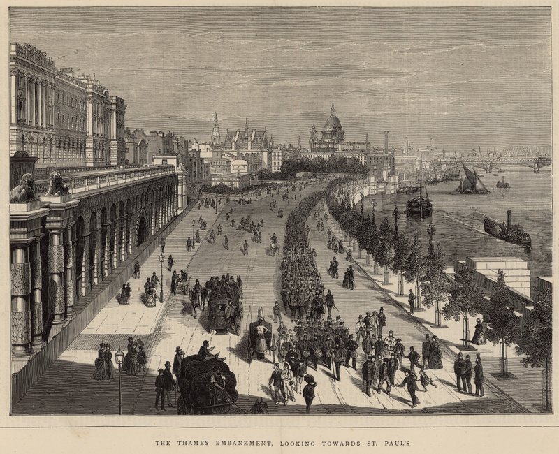 Themsen Embankment, ser mod St. Pauls af English School