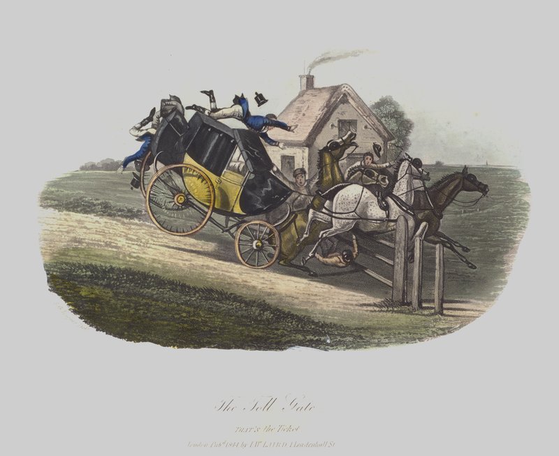 Toll Gate (farvet gravering) af English School