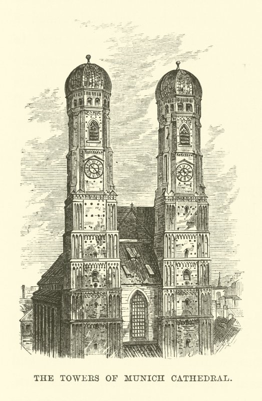 Tårnene i Münchens katedral af English School