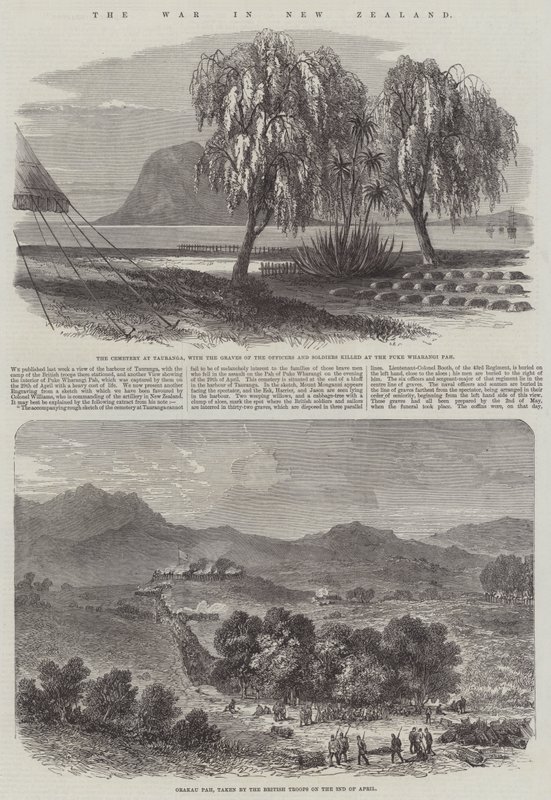 The War in New Zealand (gravering) af English School