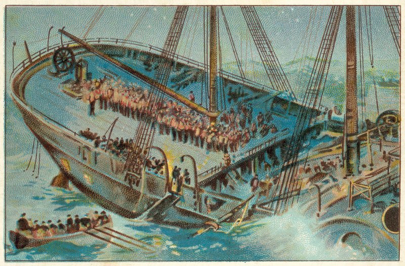Vraget af "Birkenhead" (chromolitho) af English School