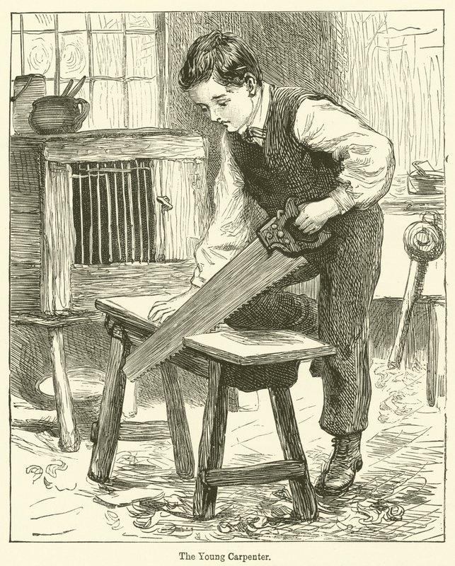 Den unge tømrer (gravering) af English School