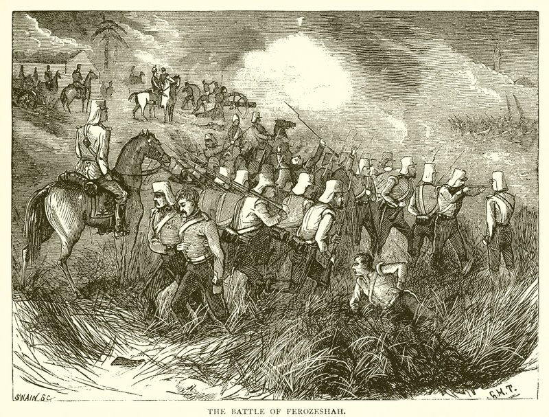 Slaget ved Ferozeshah (1845) af English School
