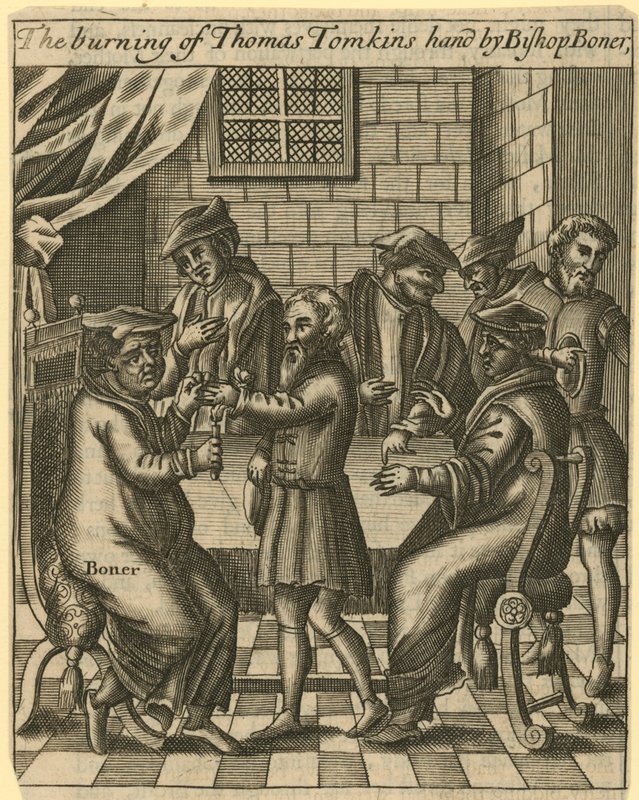Afbrændingen af Thomas Tomkins af English School