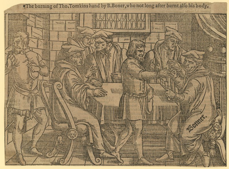 Afbrændingen af Thomas Tomkins af English School