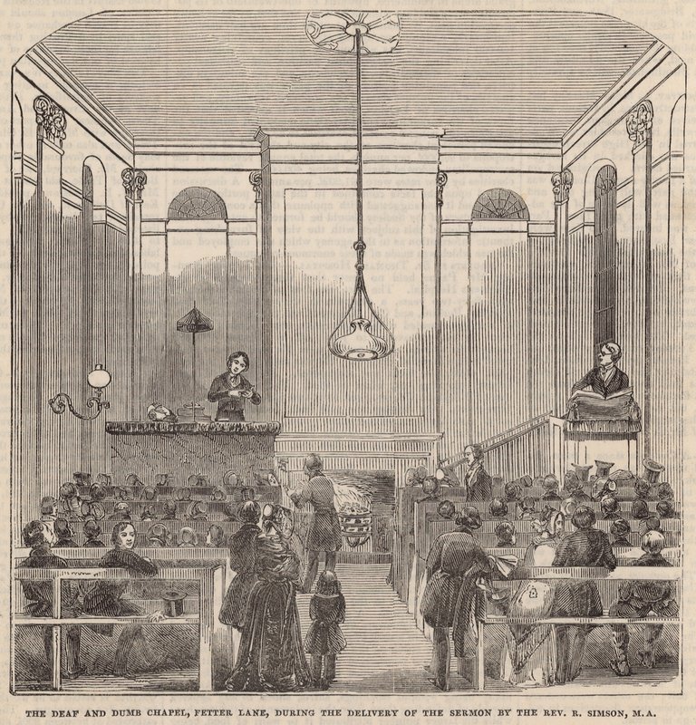 Det døvstumme kapel, Fetter Lane af English School