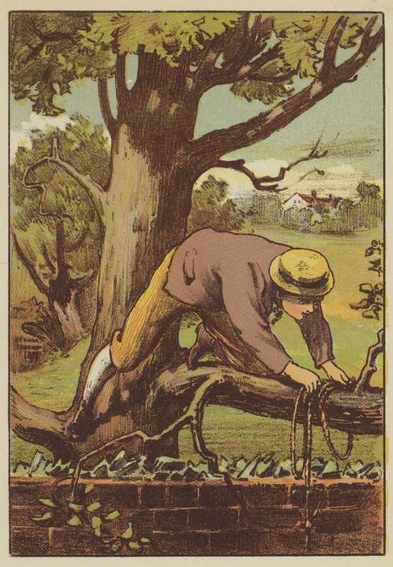 Flugten (farvet gravering) af English School
