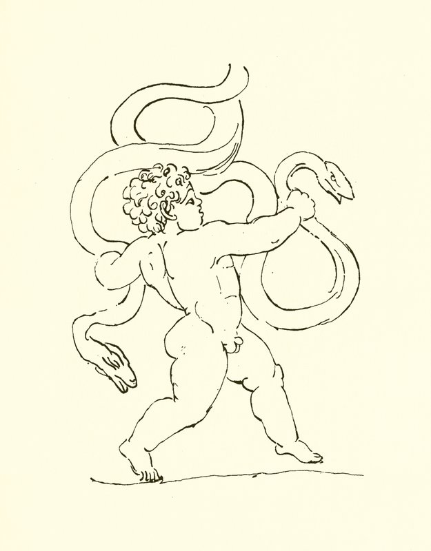 Spædbarnet Hercules af English School