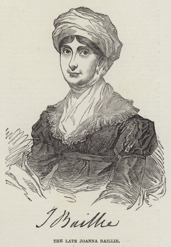 Den afdøde Joanna Baillie (gravering) af English School