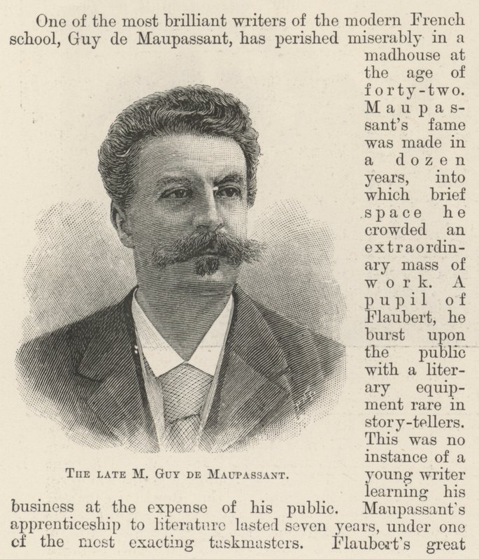 Den afdøde M Guy de Maupassant (gravering) af English School