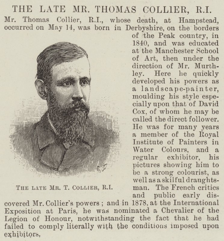 Afdøde hr. Thomas Collier, RI (gravering) af English School