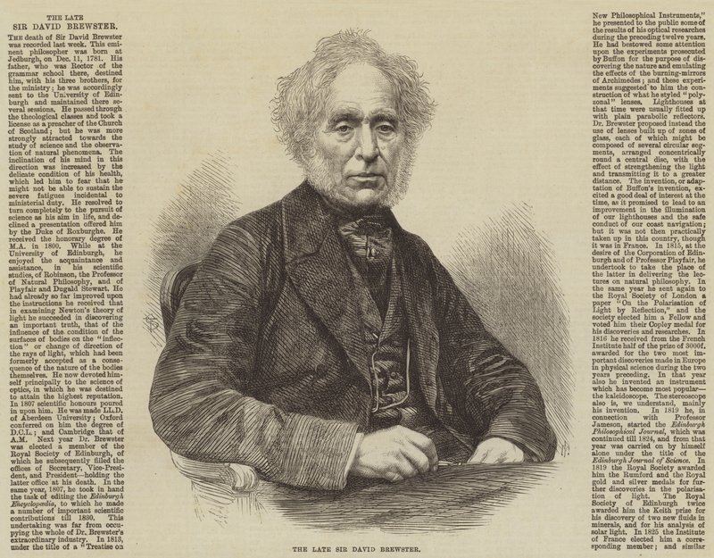 Den afdøde Sir David Brewster (gravering) af English School