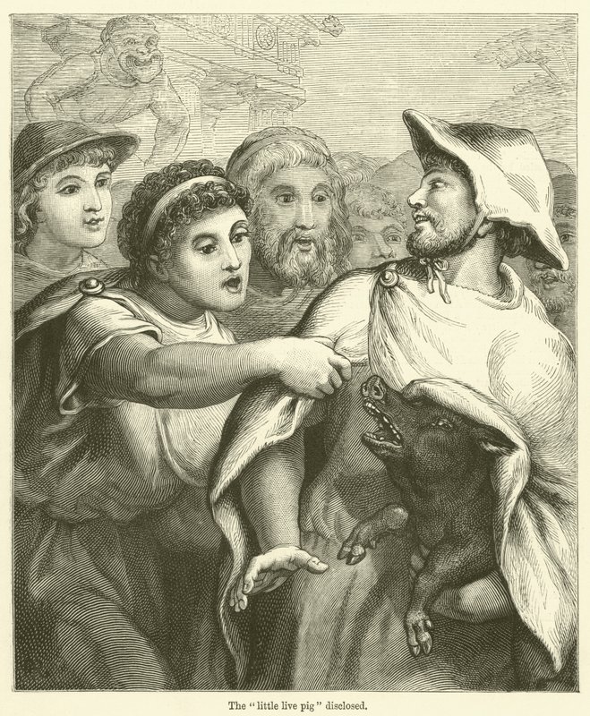 Den "lille levende gris" afsløret (gravering) af English School