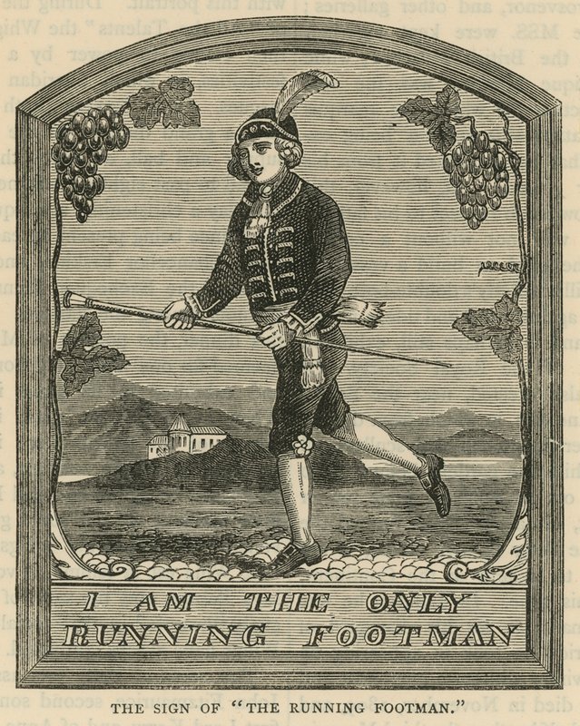 Tegnet på The Running Footman af English School