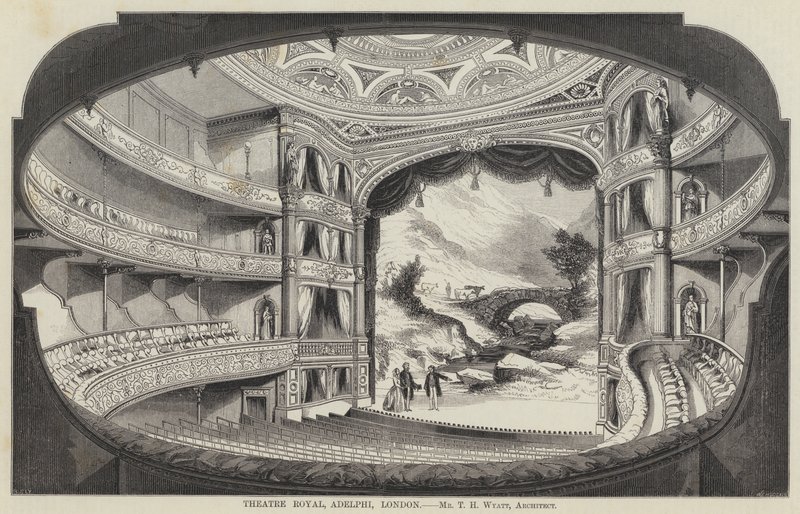 Theatre Royal, Adelphi, London (gravering) af English School