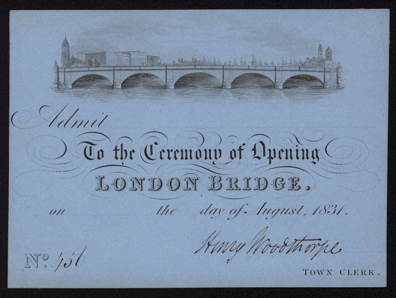 Billet til åbningen af London Bridge af English School