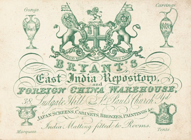 Handelskort, Bryants East India Repository af English School