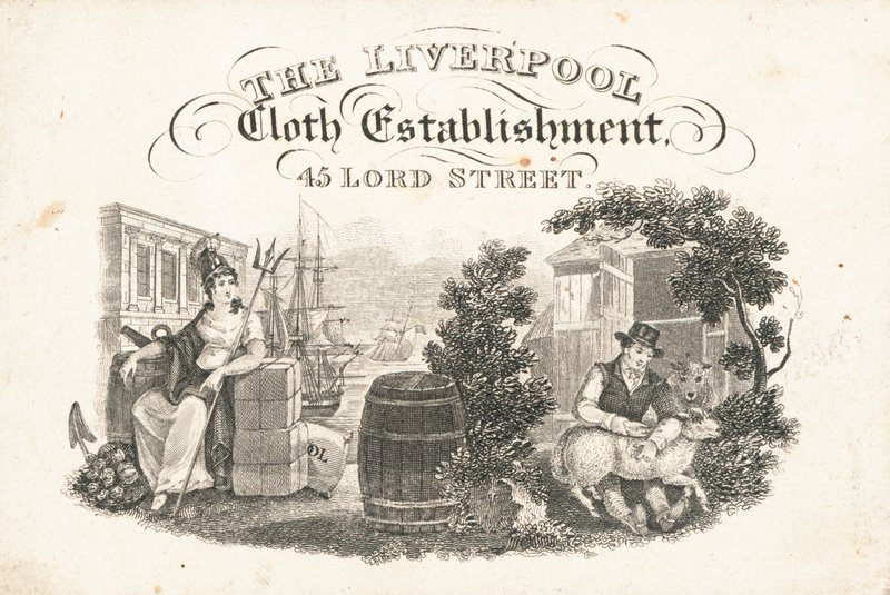 Handelskort, The Liverpool Cloth Establishment af English School