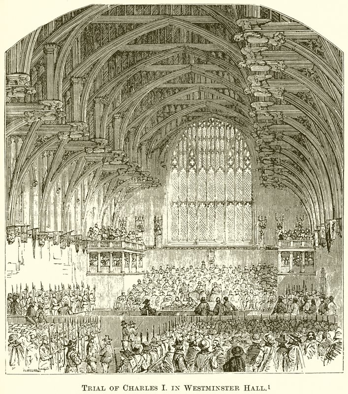 Retssagen mod Charles I i Westminster Hall af English School