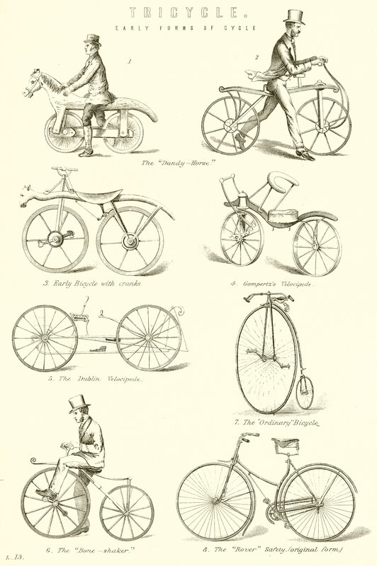 Trehjulet cykel. Tidlige former for cyklus af English School
