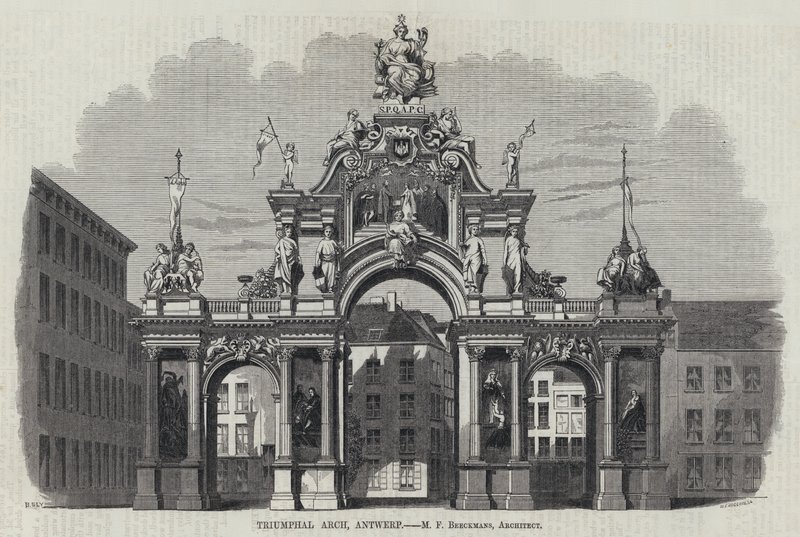 Triumfbuen, Antwerpen (gravering) af English School