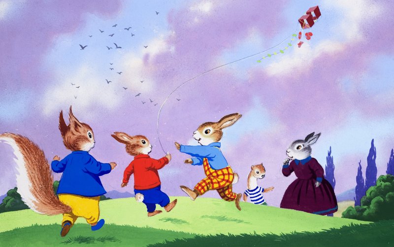 Tufty flyver en drage af English School