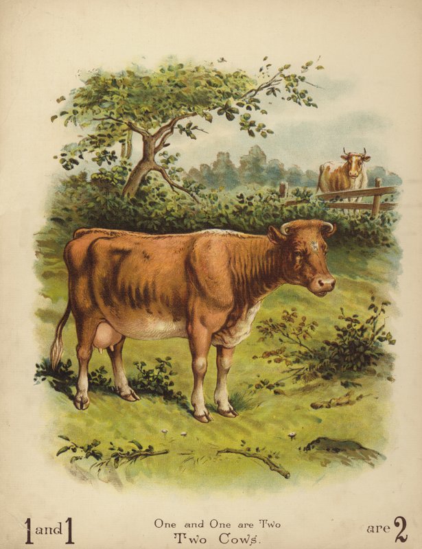 To køer (chromolitho) af English School