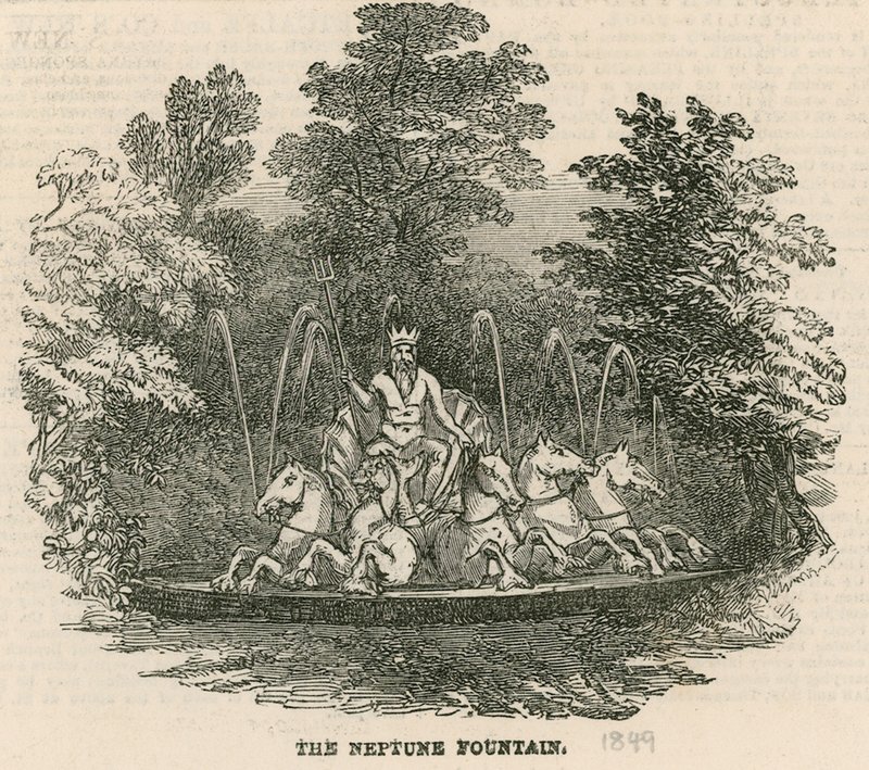Vauxhall Gardens, London: Neptun-fontænen af English School