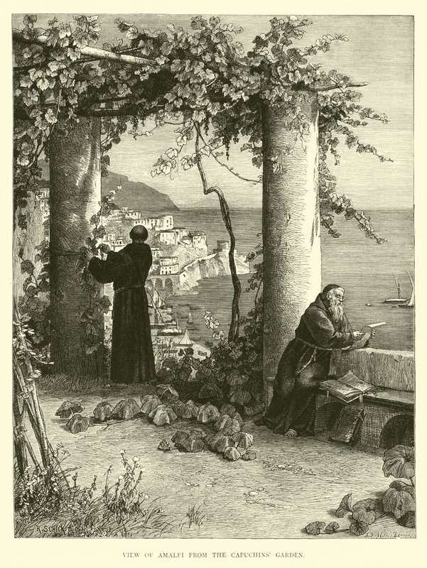 Udsigt over Amalfi fra Capuchins Garden af English School