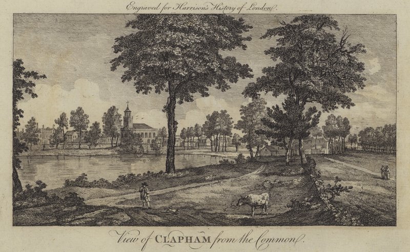 Udsigt over Clapham fra Fælleden (gravering) af English School