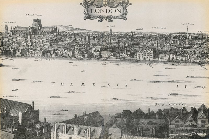 Udsigt over London af Wenceslaus Hollar, 1647 af English School