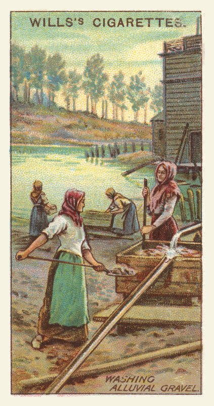 Vask af alluvialt grus (chromolitho) af English School