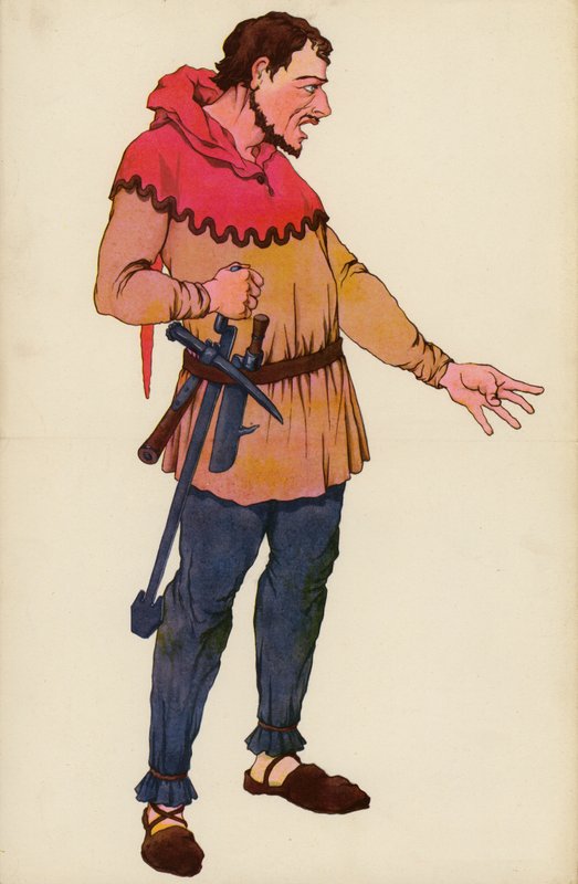 Wat Tyler (farve litho) af English School