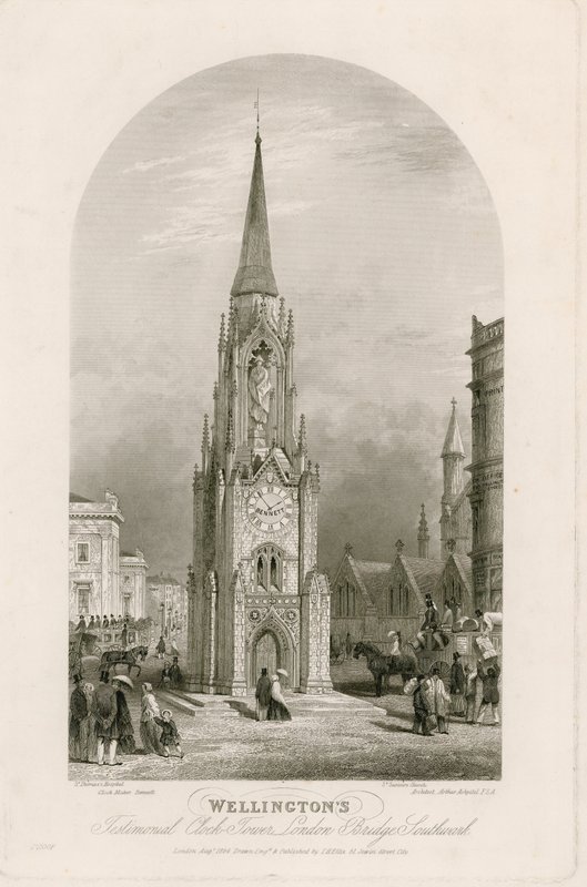 Wellingtons Testimonial Clock Tower, London Bridge, Southwark af English School