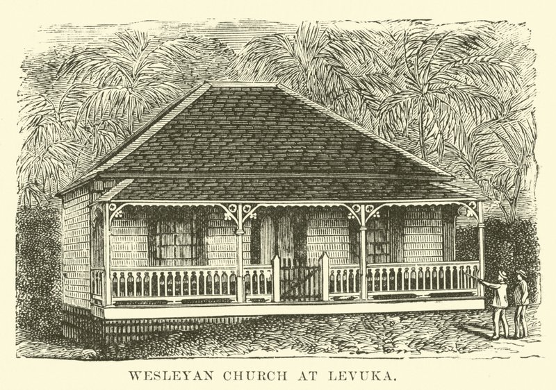 Wesleyan-kirken ved Levuka af English School