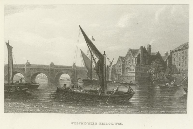 Westminster Bridge, 1745 af English School