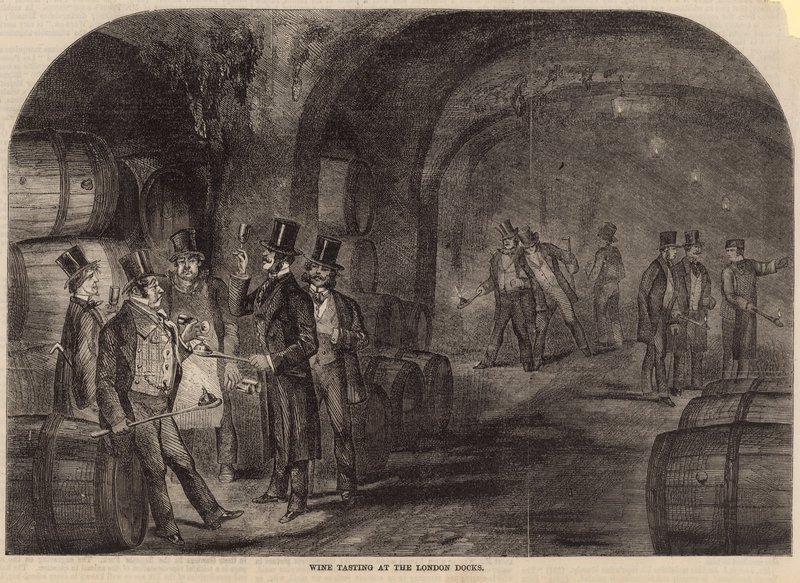 Vinsmagning ved London Docks af English School