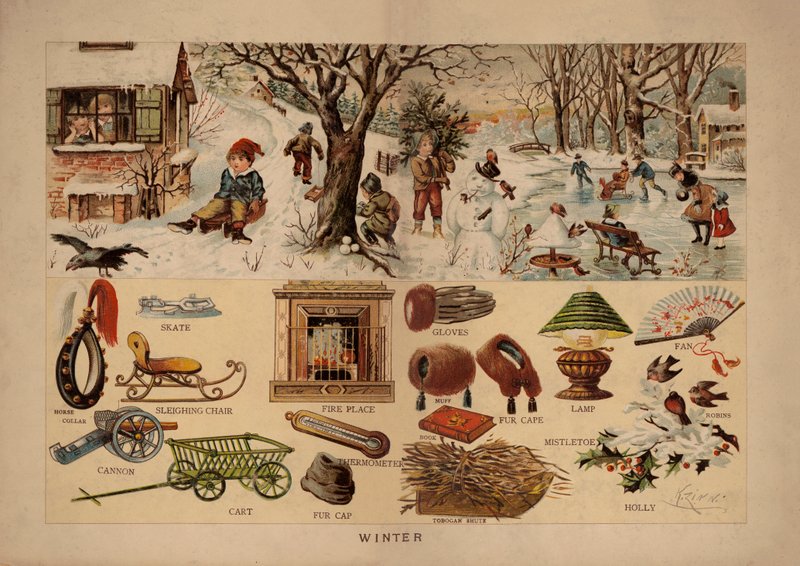 Vinter (farvelitografi) af English School