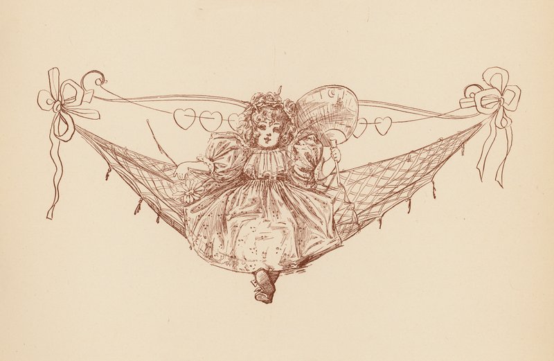 Ye Summer Girl (farve litho) af English School