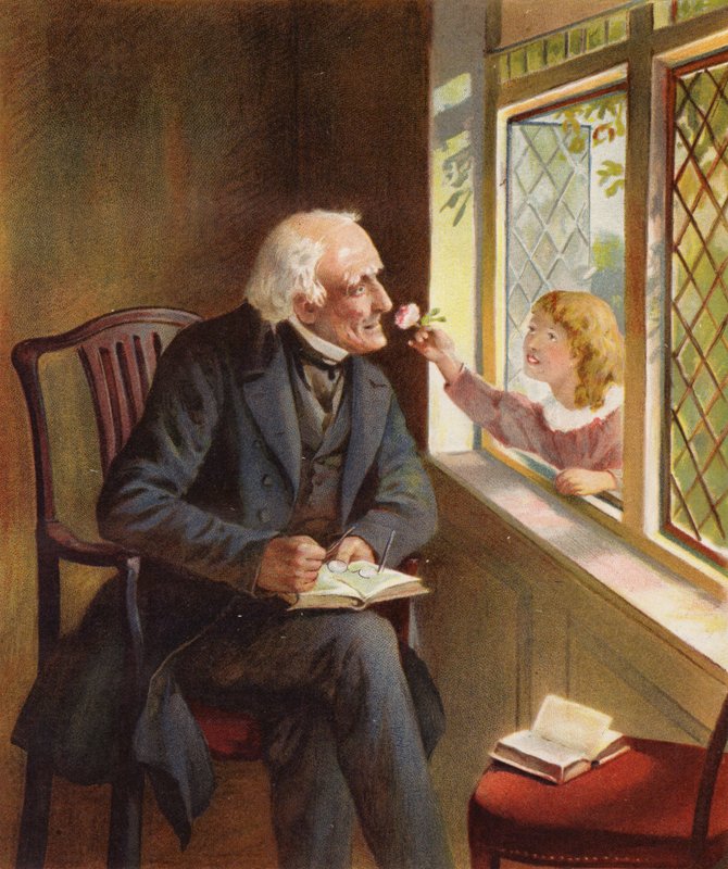 Ungdom og alder (farve litho) af English School