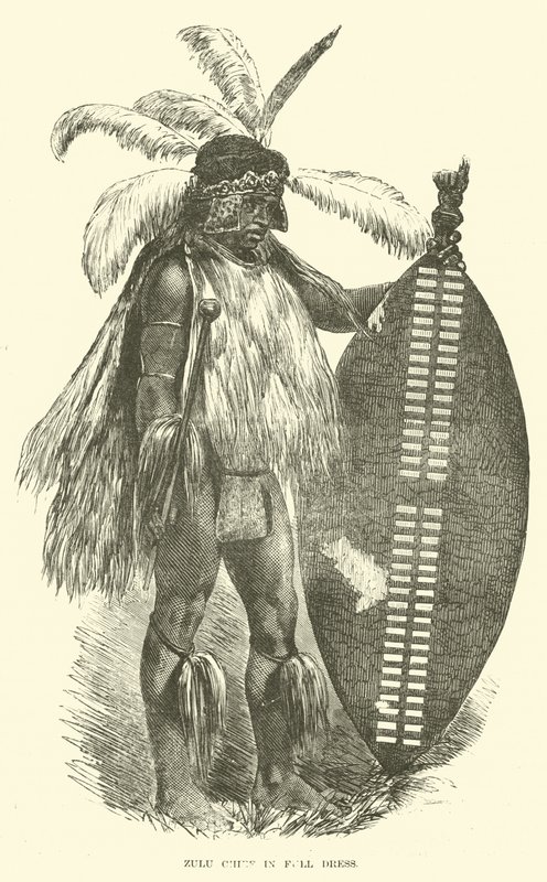 Zulu-høvding i fuld kjole af English School