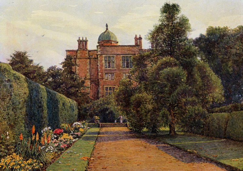 Doddington Hall, nær Lincoln (farve litho) af Ernest Arthur Rowe
